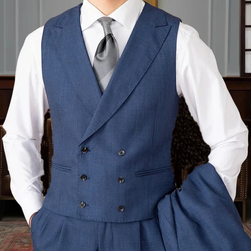 gilet homme vintage croisé, gilet homme rétro, gilet homme élégant, gilet homme coton polyester, veste sans manches vintage