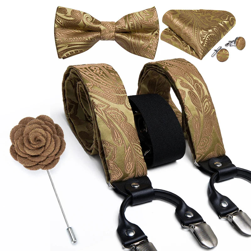 bretelles homme imprimées, ensemble luxe homme, accessoire homme élégant, bretelles soie, coffret cadeau homme