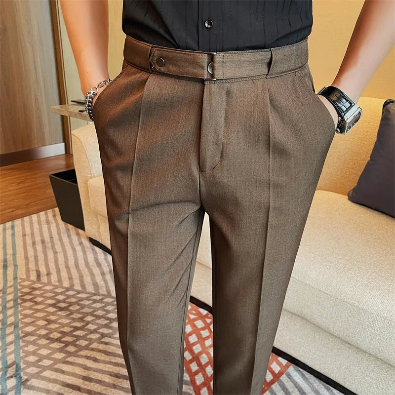 pantalon tailleur slim, pantalon homme élégant, pantalon de costume slim, pantalon homme polyester, pantalon de bureau homme