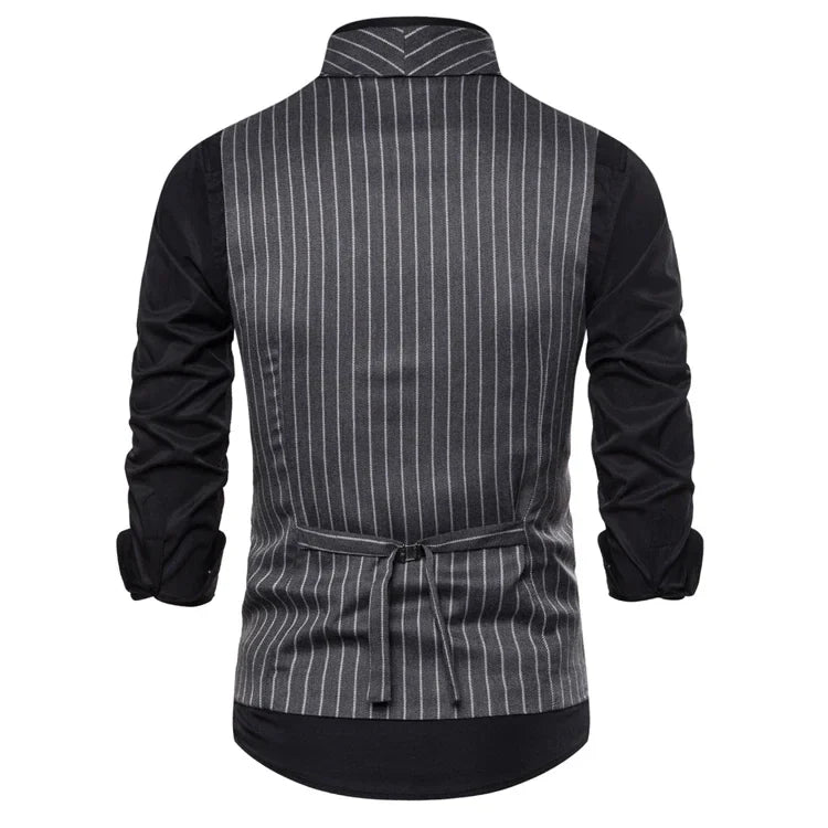 gilet homme rayé, gilet homme croisé, gilet homme slim, gilet homme élégant, veste sans manches rayée