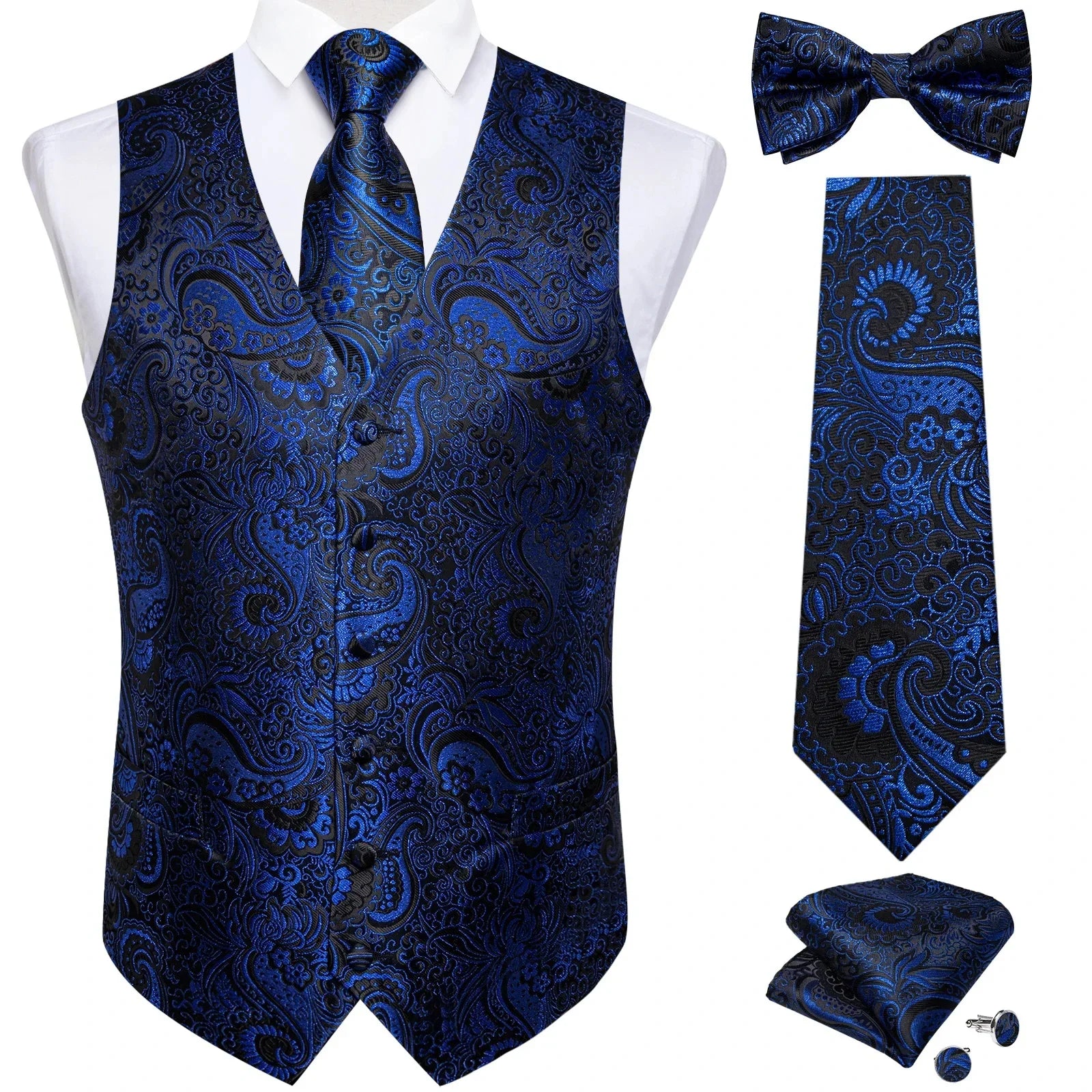 ensemble gilet homme, gilet homme imprimé, gilet costume floral, gilet homme soie, tenue formelle homme