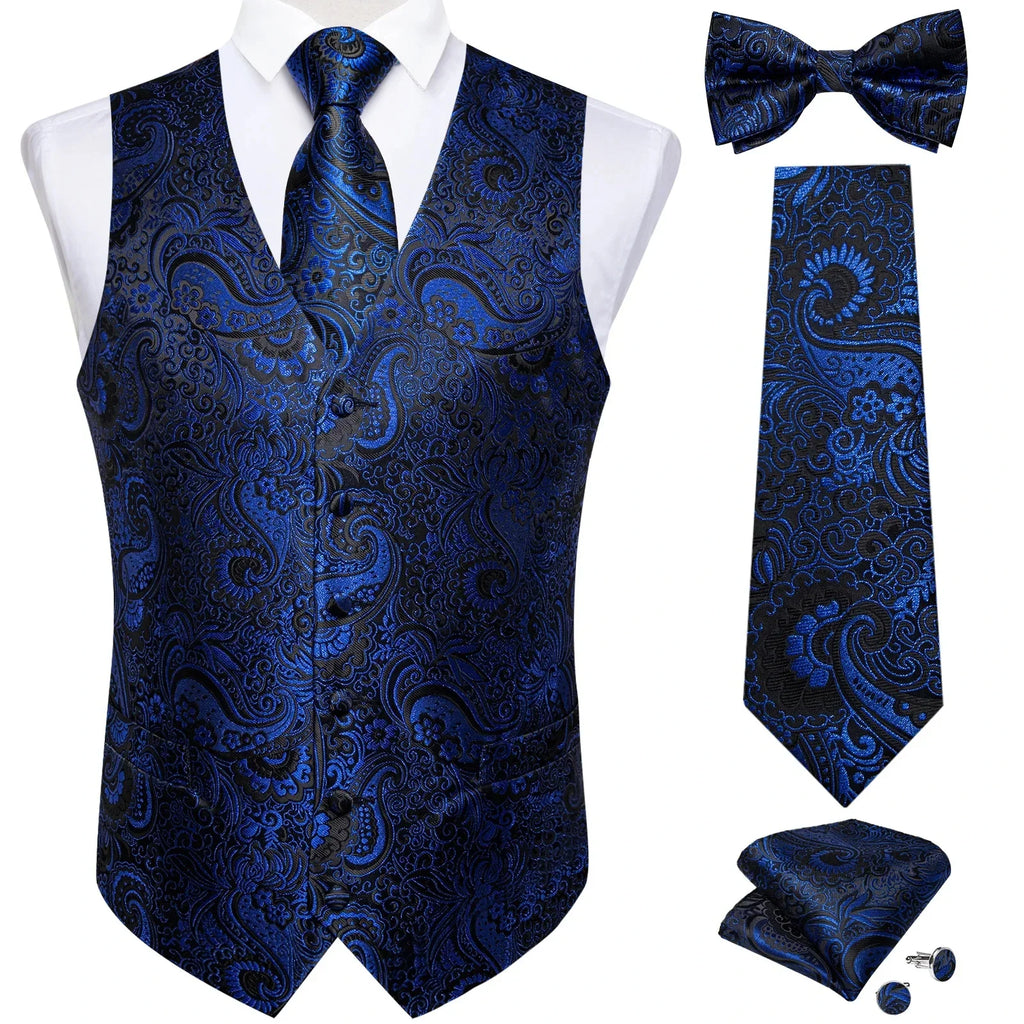 ensemble gilet homme, gilet homme imprimé, gilet costume floral, gilet homme soie, tenue formelle homme