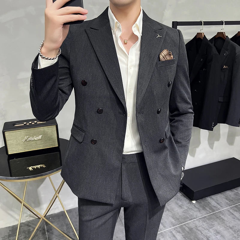 costume croisé, costume slim fit, costume homme croisé, costume homme coupe slim, costume homme slim, costume homme uni, costume homme, costume