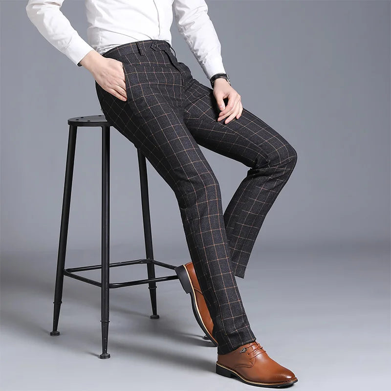 Calça Social Masculina Alfaiataria Xadrez Maximus