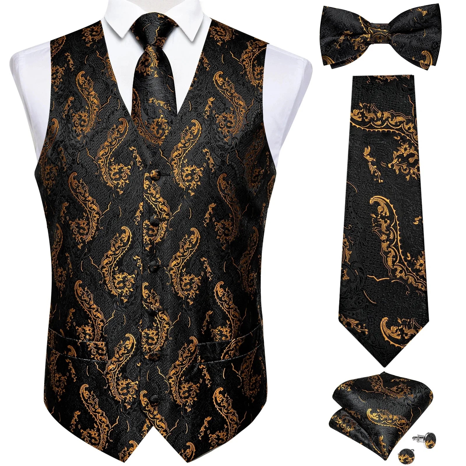 ensemble gilet homme, gilet homme imprimé, gilet costume floral, gilet homme soie, tenue formelle homme