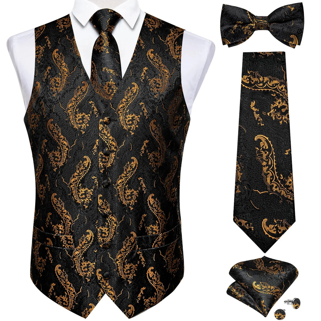 ensemble gilet homme, gilet homme imprimé, gilet costume floral, gilet homme soie, tenue formelle homme