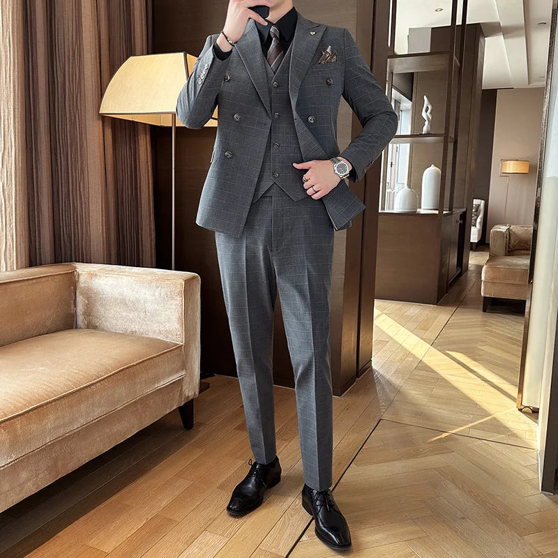 Costume Homme à Carreaux, Costume Homme Slim Fit, Costume Homme Croisé, Costume Homme Complet, Costume Homme, Costume Croisé, Costume 3 Pièces Slim Fit, Costume 3 Pièces Moderne, Costume 3 Pièces Croisé à Carreaux, Costume 3 Pièces Croisé, Costume 3 Pièces Carreaux, costume 3 Pièces