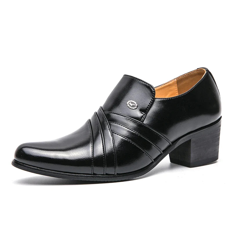 chaussure homme lanières croisées, chaussure de ville talon bloc, chaussure homme slip on, chaussure formelle originale, chaussure homme marron élégante