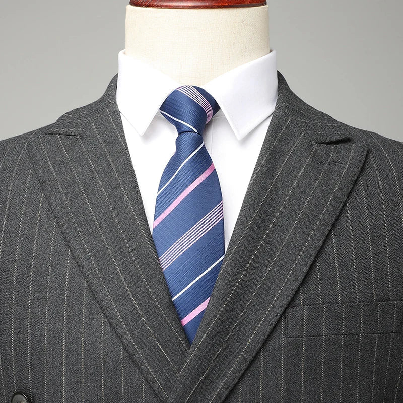 Costume Croisé Homme Rayures Craie Gris Anthracite, Costume Homme Slim, Costume Homme, Costume