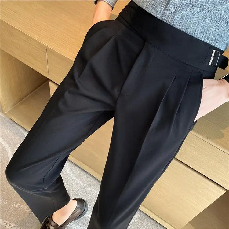 pantalon tailleur ajustable, pantalon homme slim, pantalon taille haute homme, pantalon homme élégant, pantalon de costume ajustable