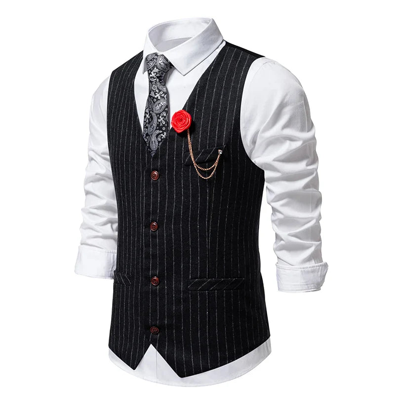 gilet homme rayures craie, gilet homme rétro, gilet homme vintage, gilet homme élégant, veste sans manches homme