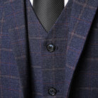 costume homme marine, costume à carreaux, costume slim fit, costume élégant homme, costume trois pièces
