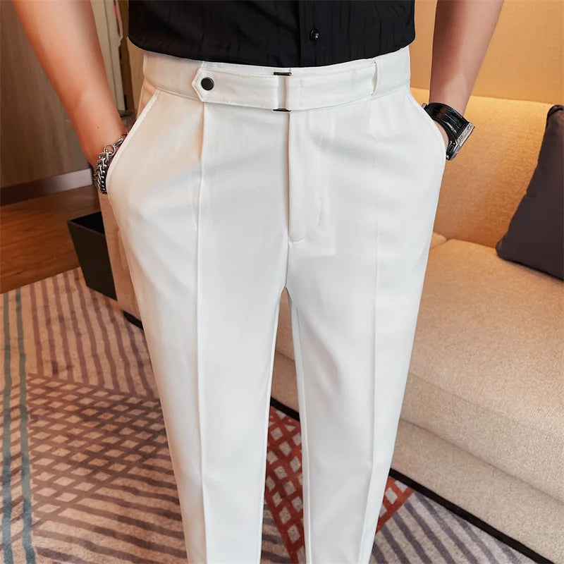 pantalon tailleur slim, pantalon homme élégant, pantalon de costume slim, pantalon homme polyester, pantalon de bureau homme