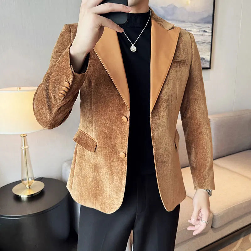 veste homme effet daim, veste homme élégante, veste homme casual chic, veste homme à revers pointe, blazer homme