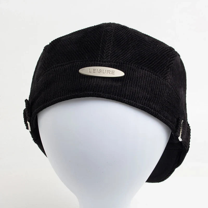 béret homme côtelé, béret en coton et polyester, béret élégant homme, accessoire masculin contemporain, béret ajustable