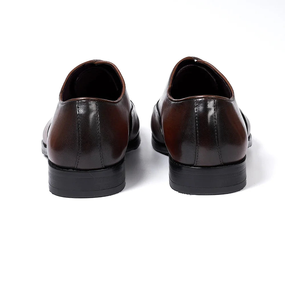 chaussure richelieu homme, chaussure homme patinée, chaussure de ville marron, chaussure formelle classique, chaussure homme bout droit