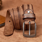 ceinture homme cuir vieilli, ceinture en cuir de vache, accessoire homme vintage, ceinture casual, ceinture en cuir robuste