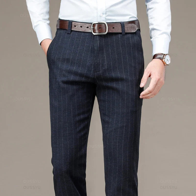 pantalon homme rayé, pantalon habillé élégant, pantalon homme style anglais, pantalon de costume rayé, pantalon homme formel
