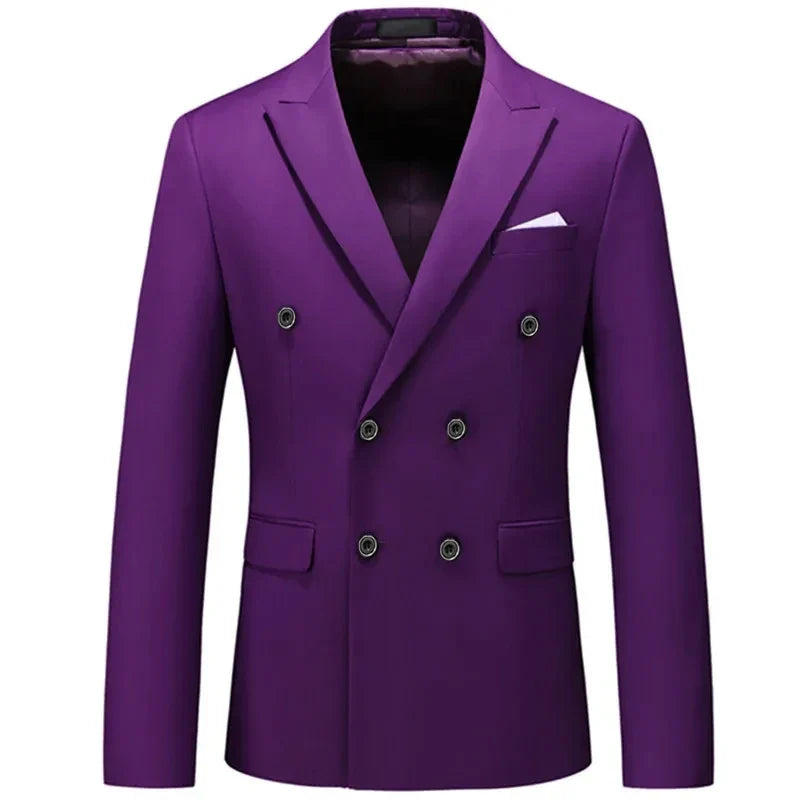 veste homme croisée, veste homme monochrome, veste homme formelle, veste homme polyviscose, blazer homme élégant







