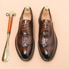 Chaussure de ville marron, Chaussure brogue pour homme, Chaussure de luxe en cuir, Chaussure à lacets formelle



