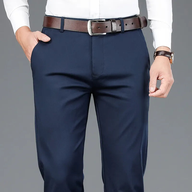 pantalon homme casual chic, pantalon homme habillé, pantalon homme confortable, pantalon homme léger, pantalon homme coton polyester