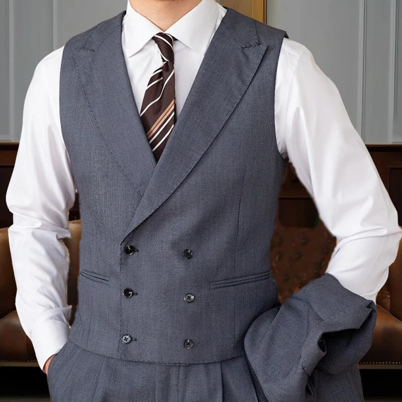 gilet homme vintage croisé, gilet homme rétro, gilet homme élégant, gilet homme coton polyester, veste sans manches vintage