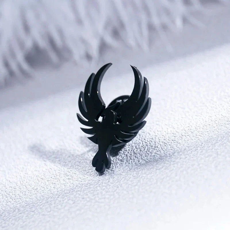 broche homme, broche phénix, accessoire costume élégant, broche unique, bijou homme formel