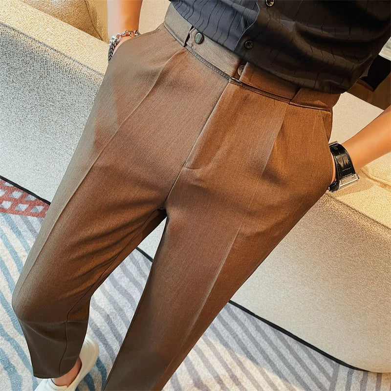 pantalon tailleur slim, pantalon homme élégant, pantalon de costume slim, pantalon homme polyester, pantalon de bureau homme