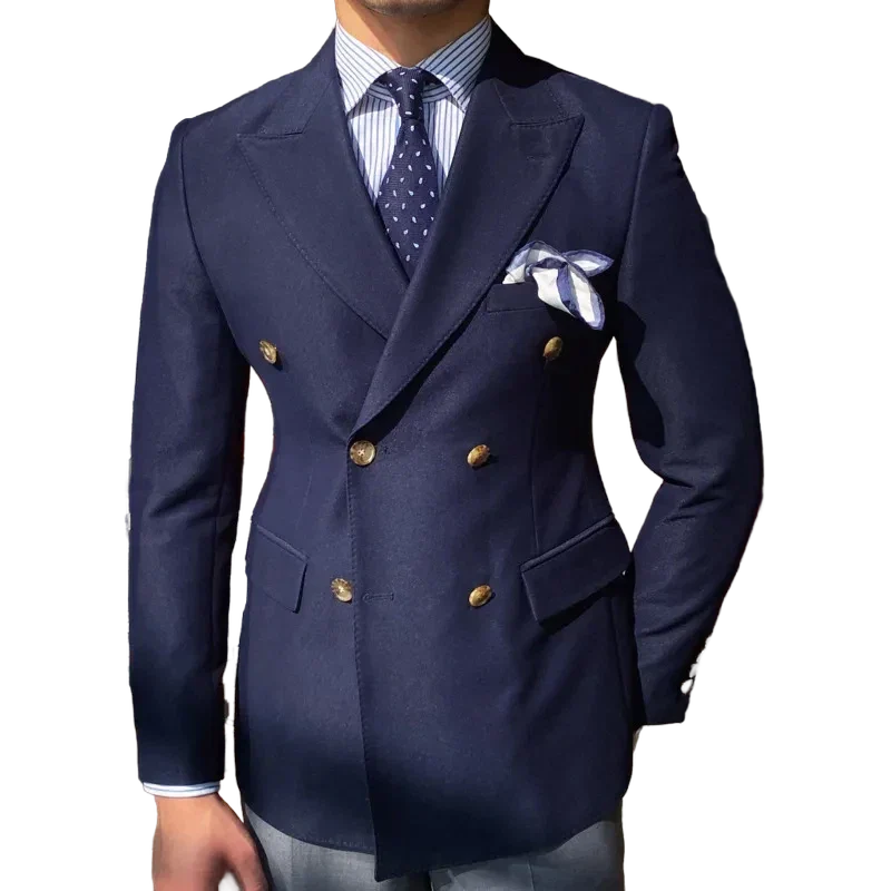 Veste croisée anglaise homme, Veste élégante homme slim fit, Vêtement formel homme Maximus, Blazer homme style britannique, Mode masculine sophistiquée









