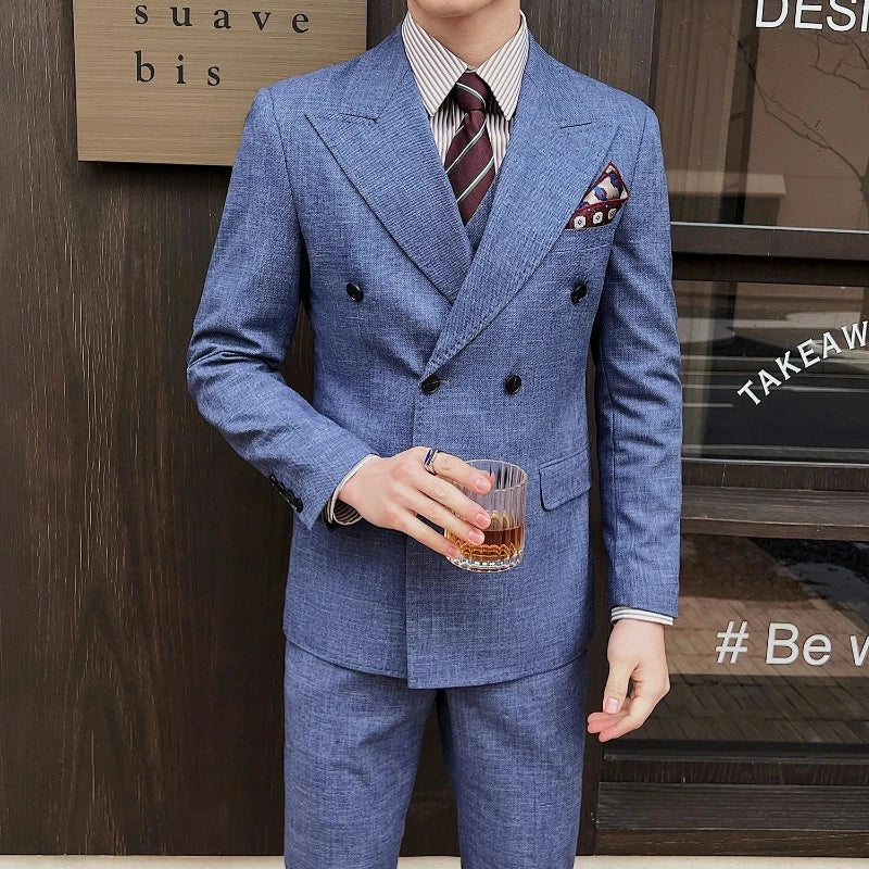 Costume Croisé, Costume Homme Croisé, Costume Homme Complet, Costume Homme à Large Revers, Costume Homme, Costume