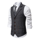gilet homme revers, gilet homme vintage, gilet homme élégant, veste sans manches homme, gilet homme polyester







