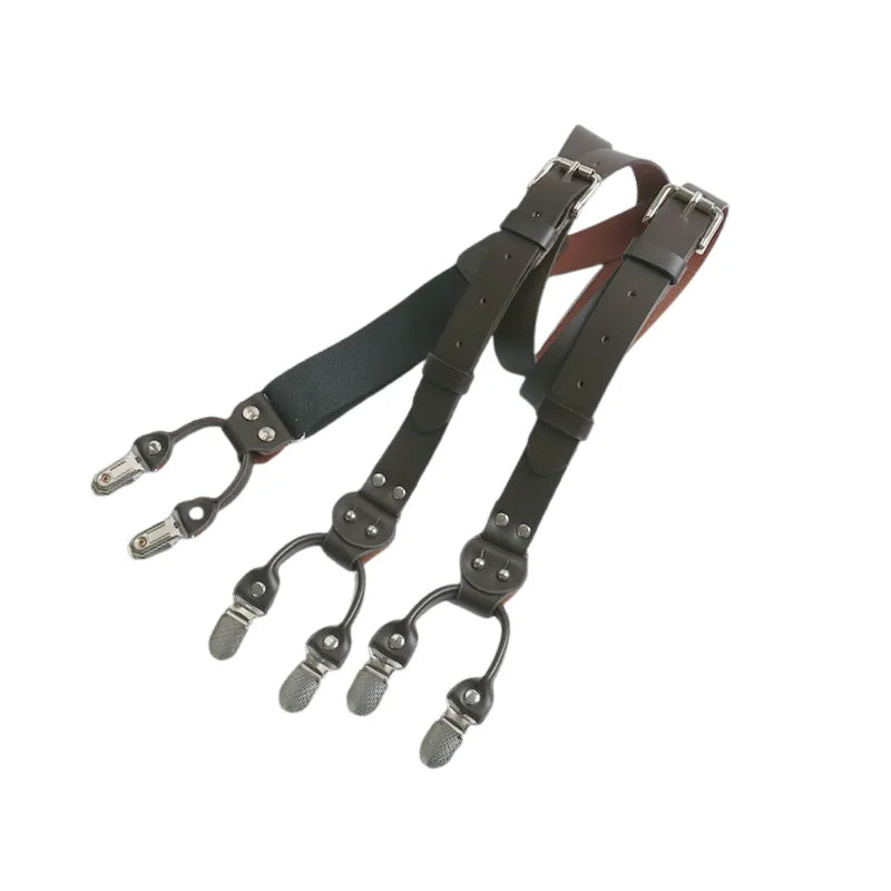 bretelles homme cuir, bretelles élégantes, accessoire homme luxe, bretelles cuir véritable, bretelles classiques