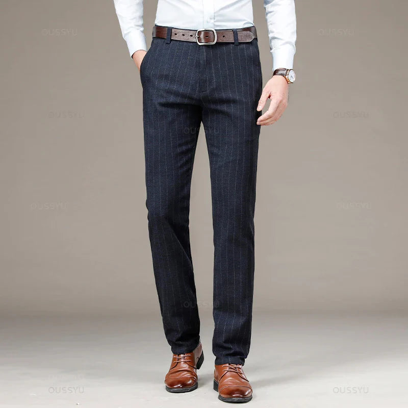 pantalon homme rayé, pantalon habillé élégant, pantalon homme style anglais, pantalon de costume rayé, pantalon homme formel