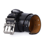 ceinture homme cuir véritable, ceinture bison denim, ceinture casual élégante, accessoire homme luxe, ceinture boucle imposante