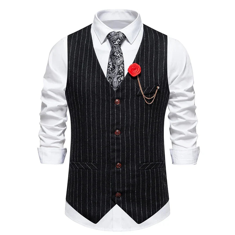 gilet homme rayures craie, gilet homme rétro, gilet homme vintage, gilet homme élégant, veste sans manches homme