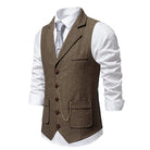 gilet homme revers, gilet homme vintage, gilet homme élégant, veste sans manches homme, gilet homme polyester








