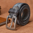 ceinture homme cuir vieilli, ceinture en cuir de vache, accessoire homme vintage, ceinture casual, ceinture en cuir robuste