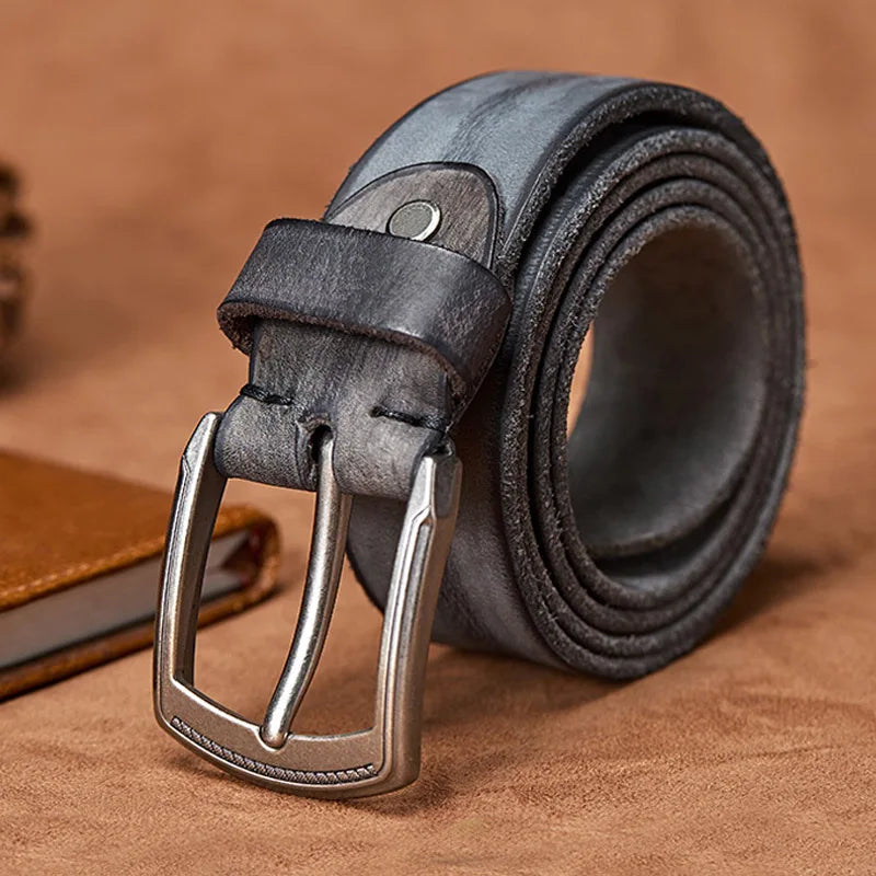 ceinture homme cuir vieilli, ceinture en cuir de vache, accessoire homme vintage, ceinture casual, ceinture en cuir robuste