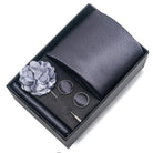 coffret cravate unie, cravate en soie luxe, ensemble accessoires homme, épingle de revers pour homme, cravate pour mariage