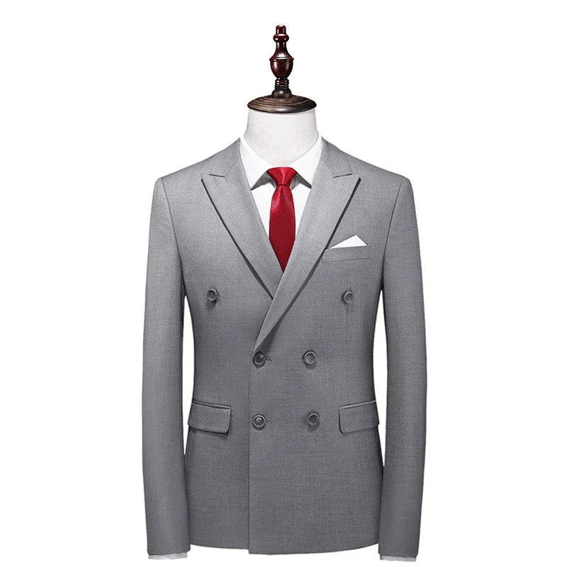 veste, Veste croisée homme élégante, Vêtement formel haut de gamme homme, Veste homme style sophistiqué, Veste de costume coupe slim homme





