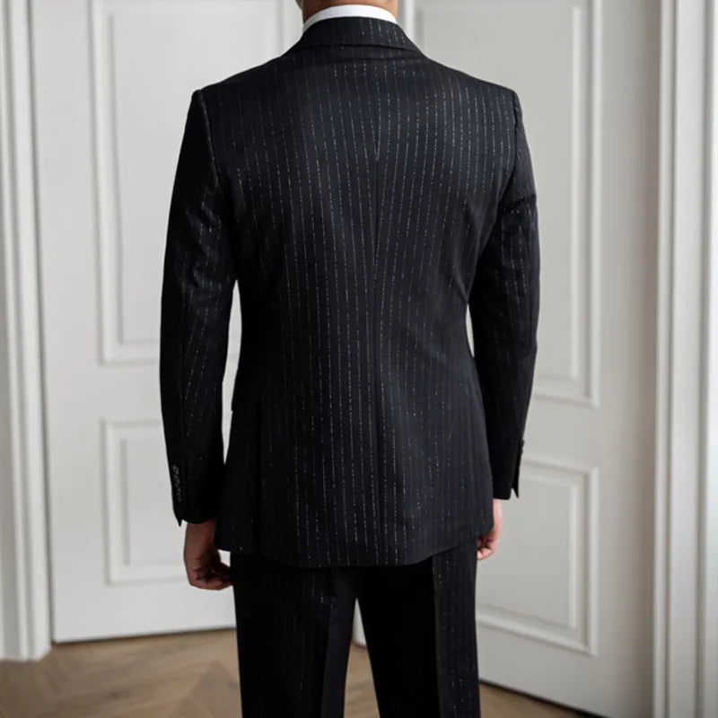Costume à Rayures Craie, Costume Homme Slim Fit, Costume Homme Moderne, Costume Homme à Rayures, Costume Homme Complet, Costume Homme Classique, Costume Homme, Modèle de Thème









