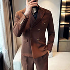 costume croisé homme, costume homme slim fit, costume texturé homme, costume homme moderne, costume mariage homme chic







