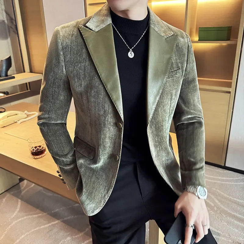 veste homme effet daim, veste homme élégante, veste homme casual chic, veste homme à revers pointe, blazer homme