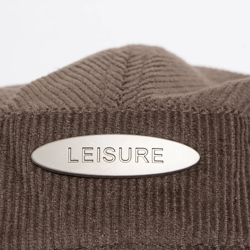 béret homme côtelé, béret en coton et polyester, béret élégant homme, accessoire masculin contemporain, béret ajustable