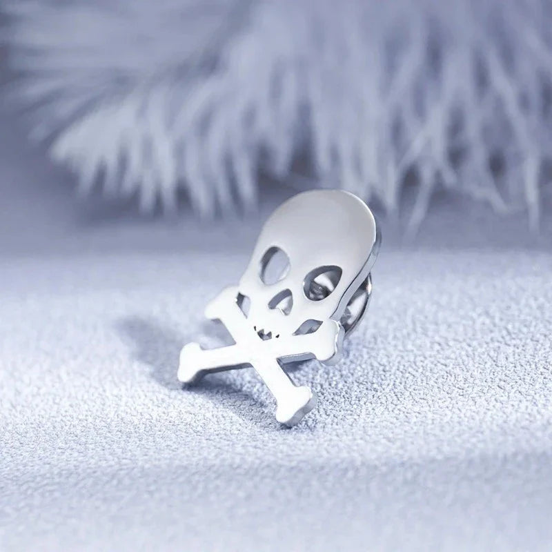 broche homme crâne, broche tête de mort, accessoire costume original, broche élégante, bijou homme unique