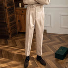 pantalon tailleur style anglais, pantalon homme élégant, pantalon slim homme, pantalon homme taille haute, pantalon de costume classique