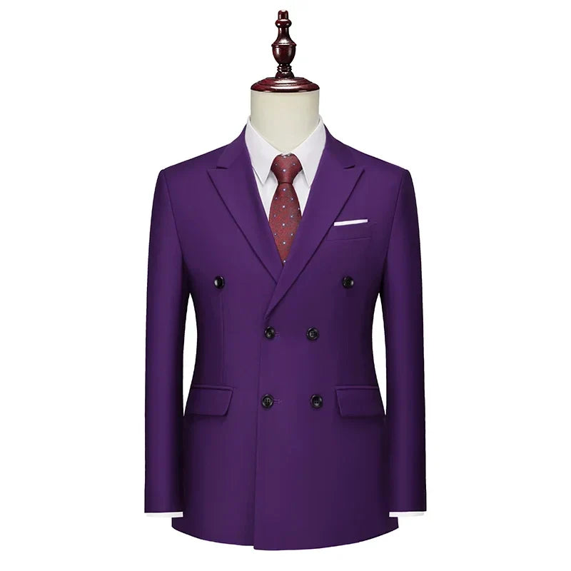 veste, Veste croisée homme élégante, Vêtement formel haut de gamme homme, Veste homme style sophistiqué, Veste de costume coupe slim homme






