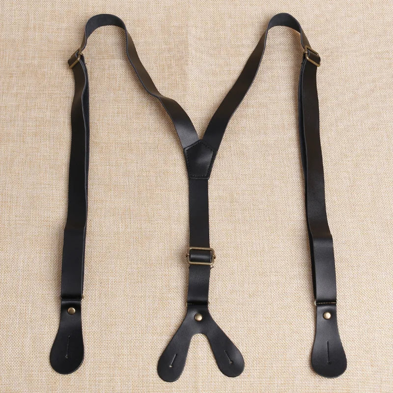 bretelles homme cuir, bretelles élégantes, accessoire homme luxe, bretelles vintage, bretelles cuir véritable