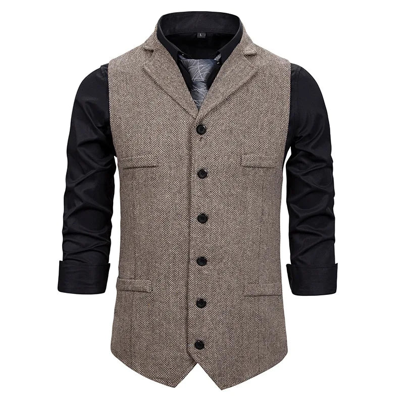 gilet homme à revers, gilet en polyester, gilet homme élégant, gilet décontracté, gilet polyvalent