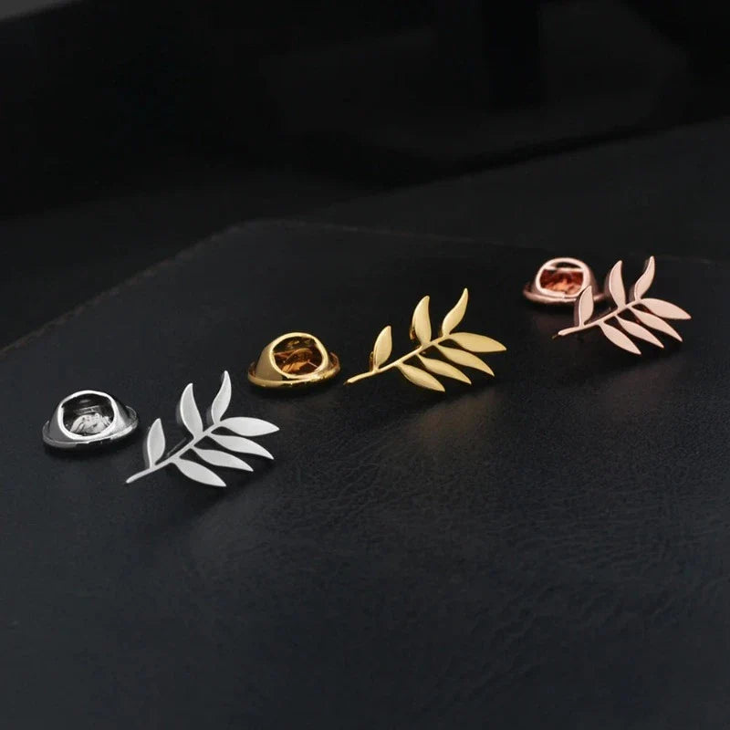 broche homme, broche rameau olivier, accessoire costume, broche élégante, broche professionnelle